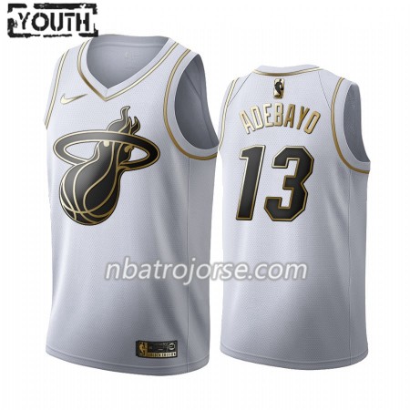 Barn Miami Heat Tröja Bam Adebayo 13 2019-20 Nike Vit Golden Edition Swingman